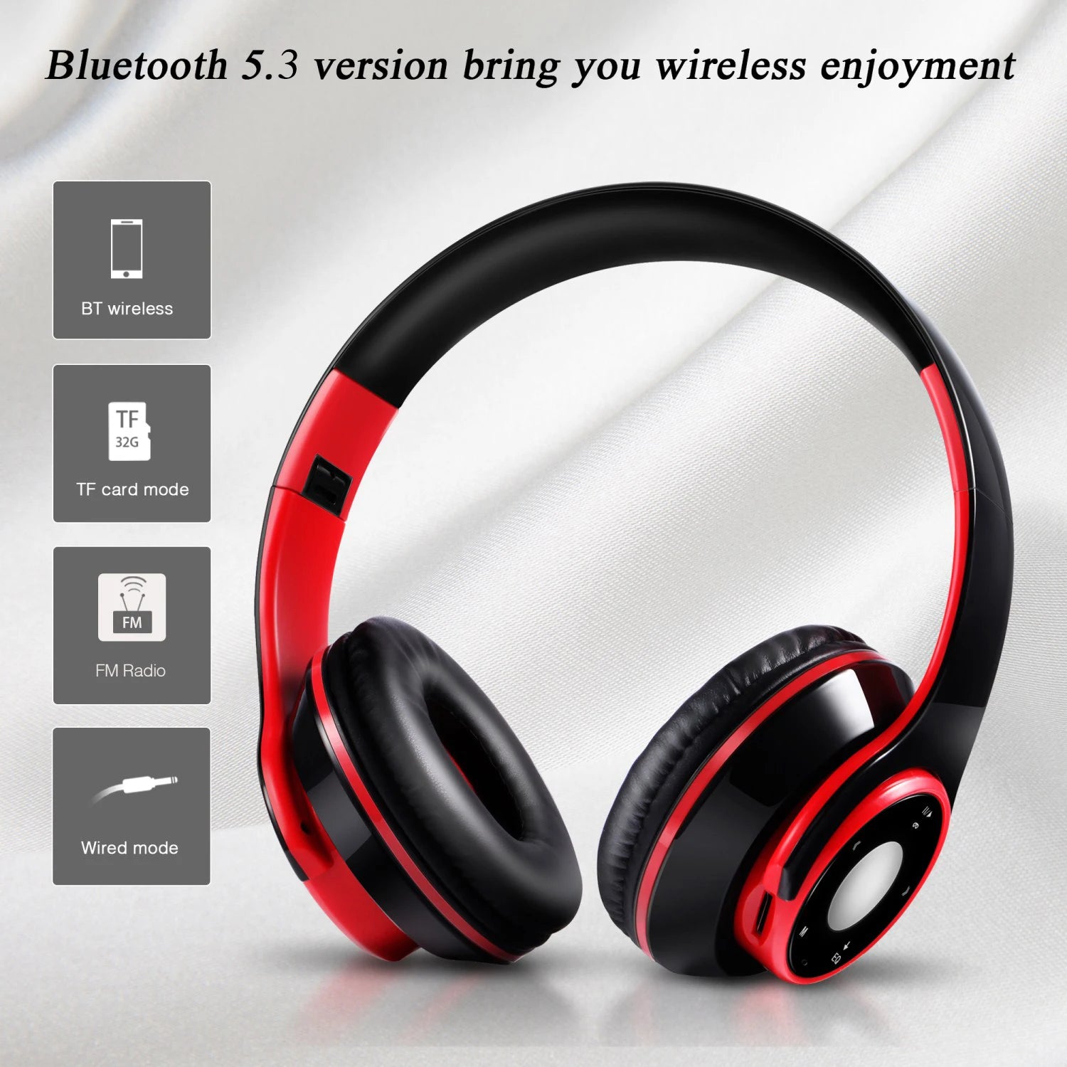 Built-in MP3 Player Sports Headphones Wireless Bluetooth Stero Headset with Microphone Earphone Headphone for Running Gym