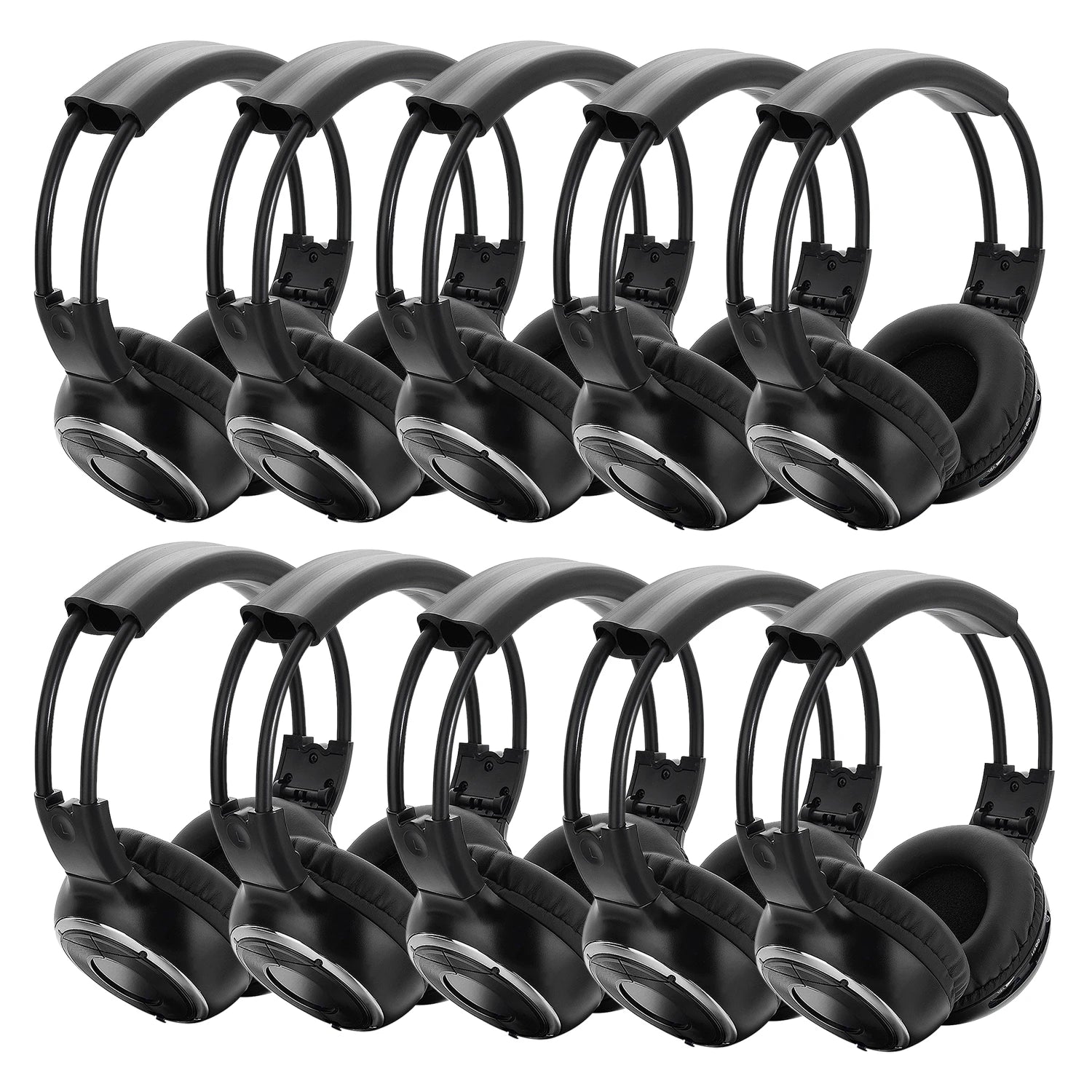 Foldable Wireless Silent Disco Headphone 10pcs Bundle for House Parties TV/CD Fitness