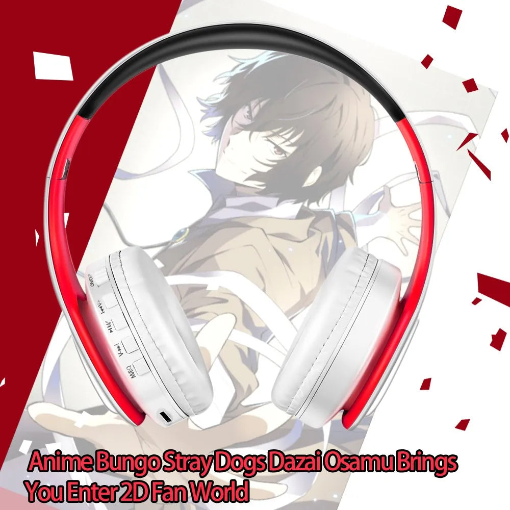 Free shipping Anime Bungo Stray Dogs Dazai Osamu Cosplay Stereo Wireless Headphone Bluetooth Headset Sport Earphone