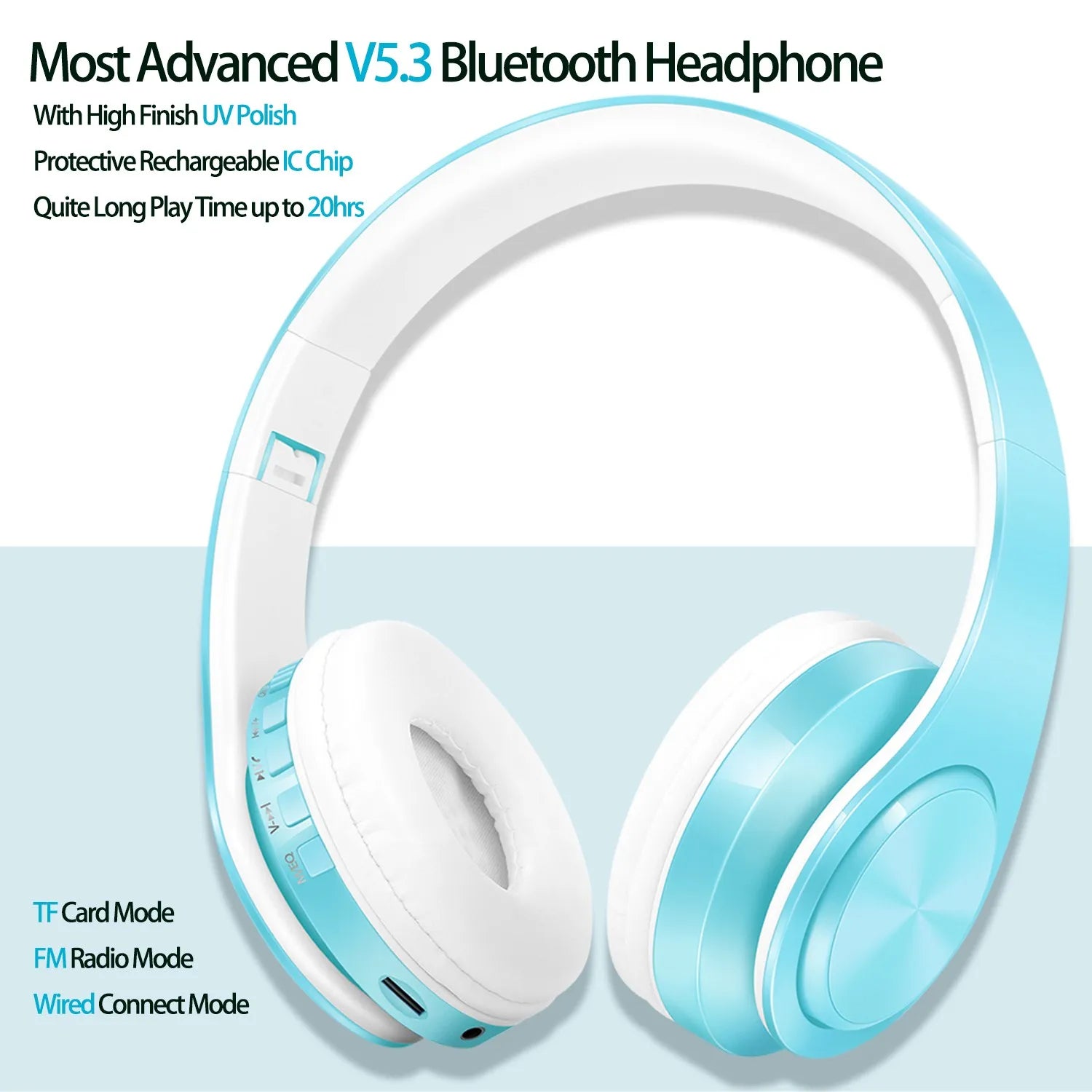 New Arrival Macaron Colors Stereo Audio Mp3 Bluetooth Headset Wireless Headphone Earphone Support SD Card with Mic Play 20 Hours